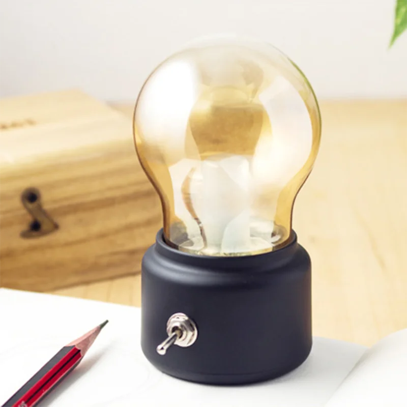 Recharging Light Bulb Retro Night Light Student Dormitory LED Bedside Energy-saving USB Atmosphere Nostalgic Night Lamp