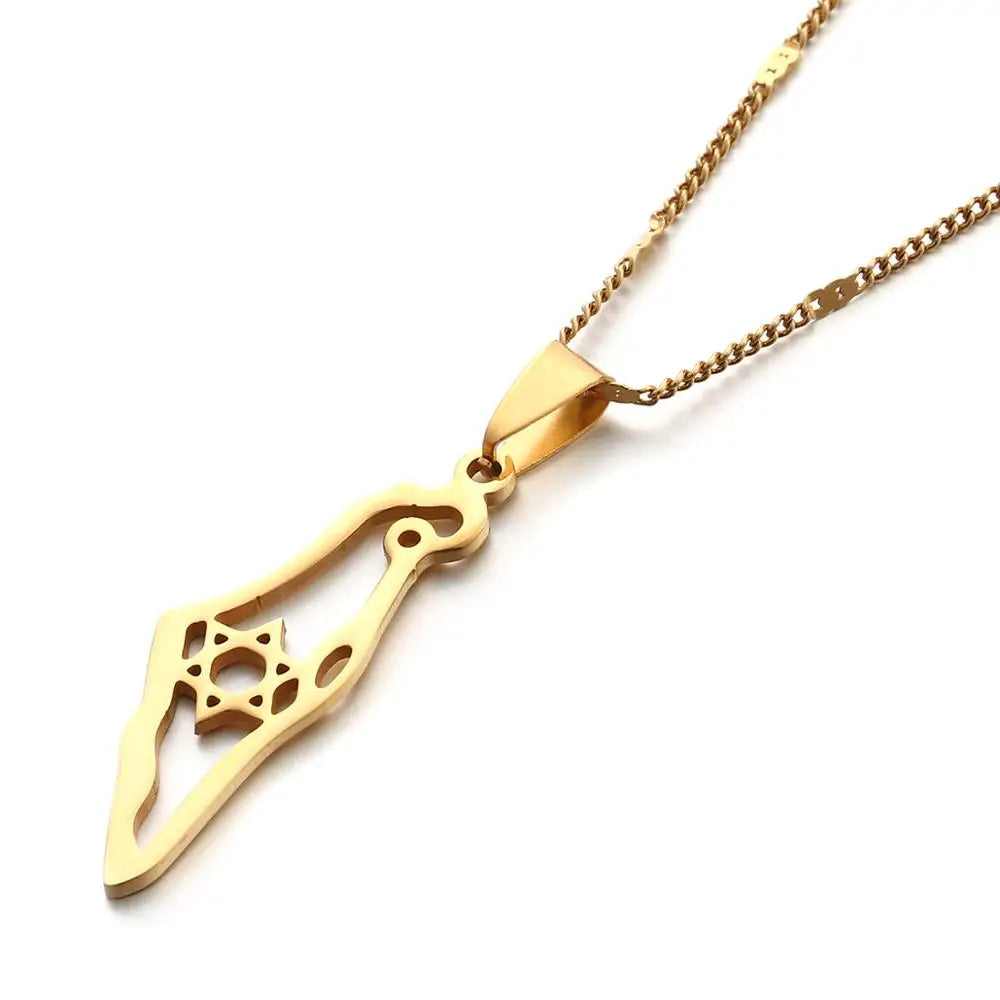 A pendant in the shape of Israel