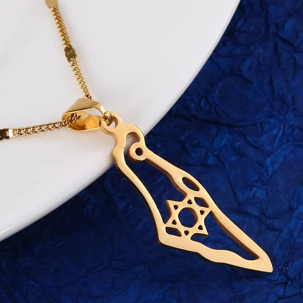 A pendant in the shape of Israel