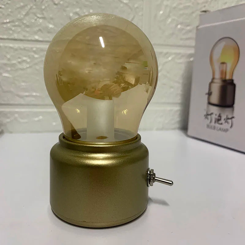 Recharging Light Bulb Retro Night Light Student Dormitory LED Bedside Energy-saving USB Atmosphere Nostalgic Night Lamp