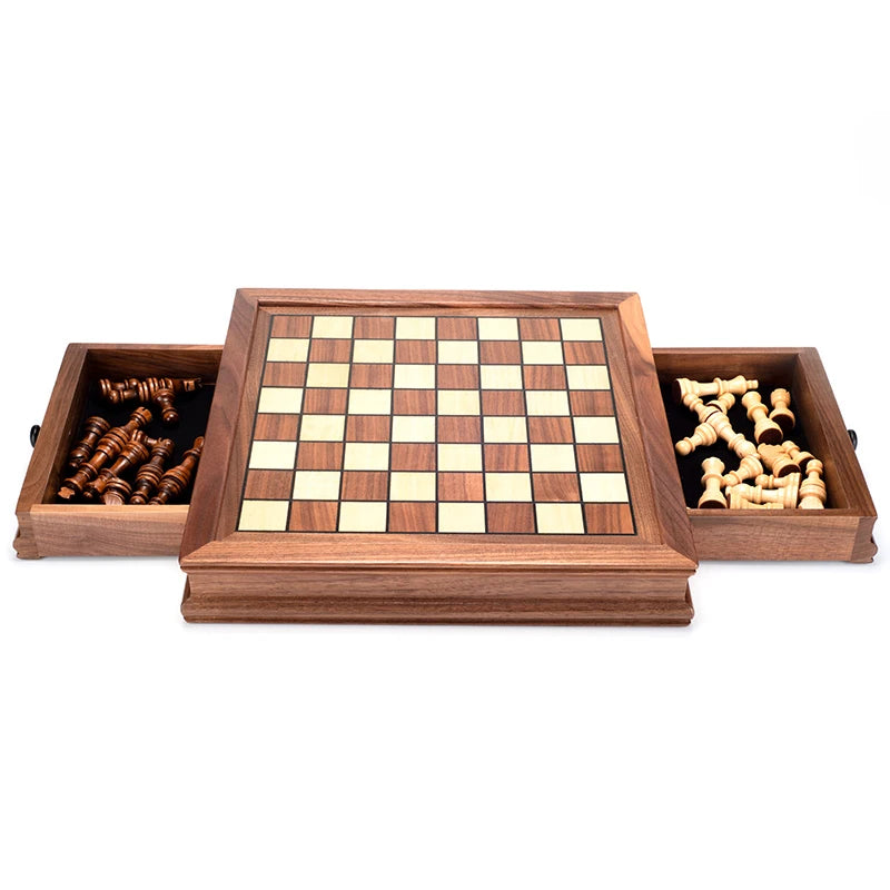 A large chessboard made of expensive wood