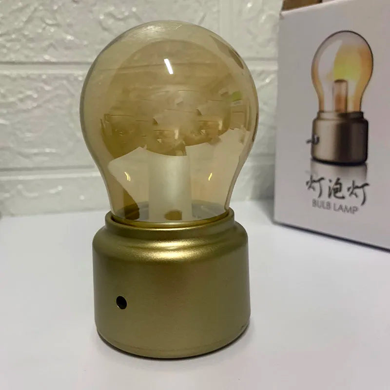 Recharging Light Bulb Retro Night Light Student Dormitory LED Bedside Energy-saving USB Atmosphere Nostalgic Night Lamp