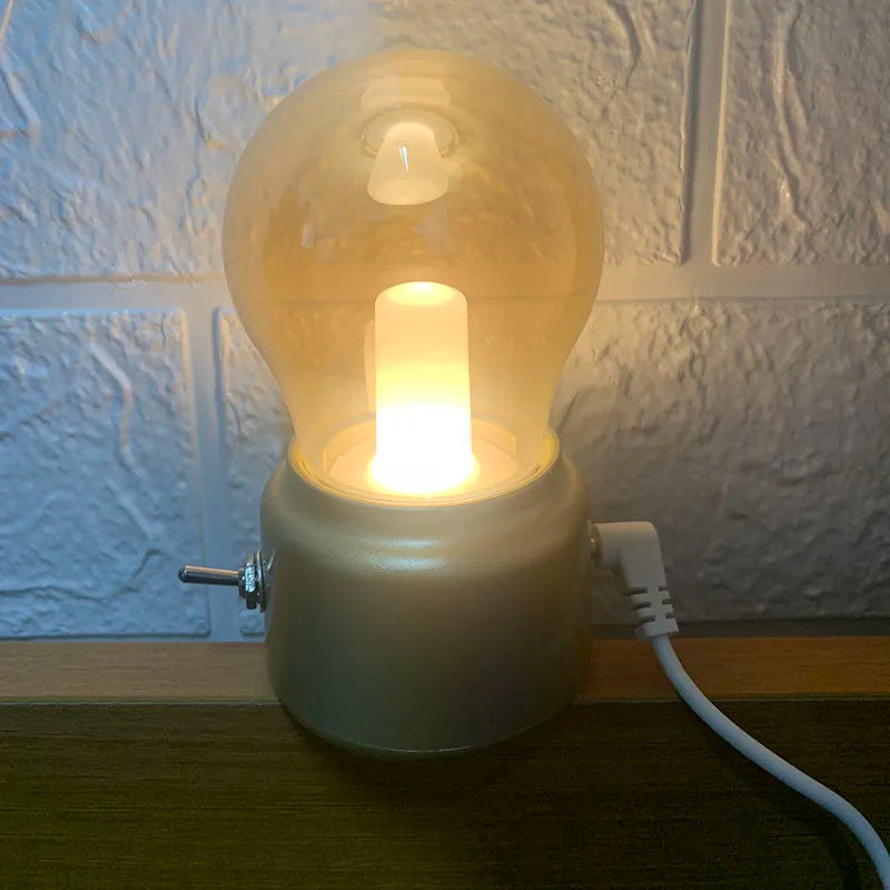 Recharging Light Bulb Retro Night Light Student Dormitory LED Bedside Energy-saving USB Atmosphere Nostalgic Night Lamp