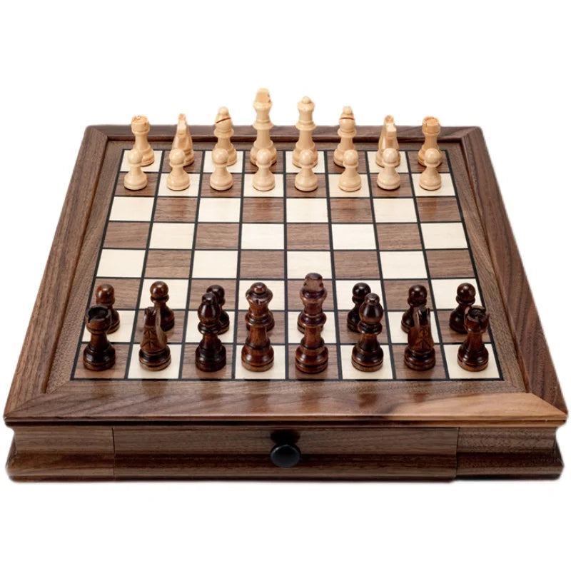 A large chessboard made of expensive wood