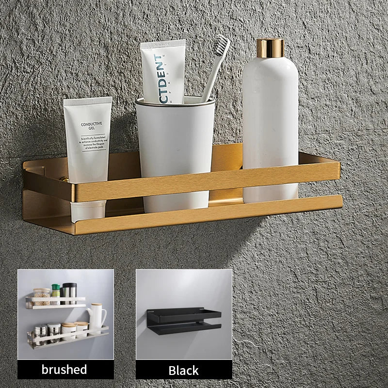 black and gold Ambatiav corner shelves