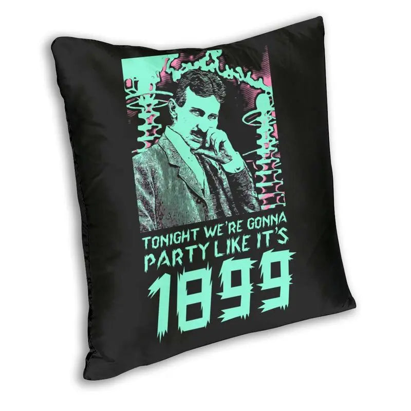 Nikola Tesla covered with a pillow