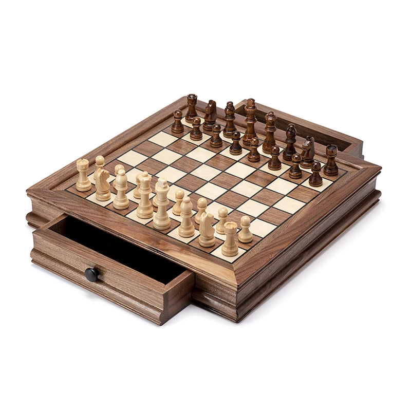 A large chessboard made of expensive wood