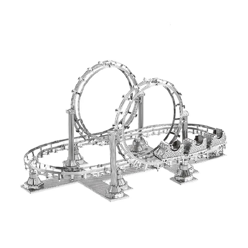 A metal roller coaster