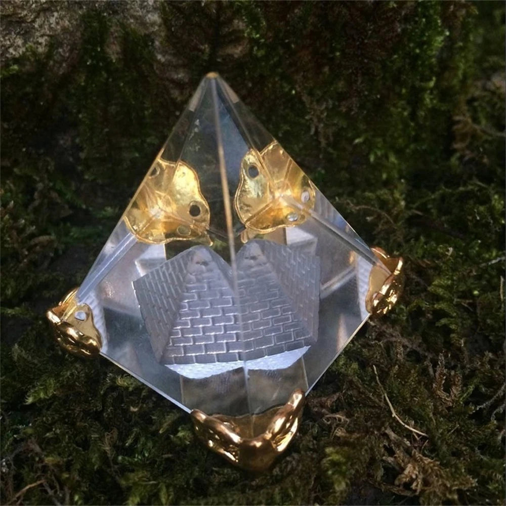 Crystal transparent pyramid