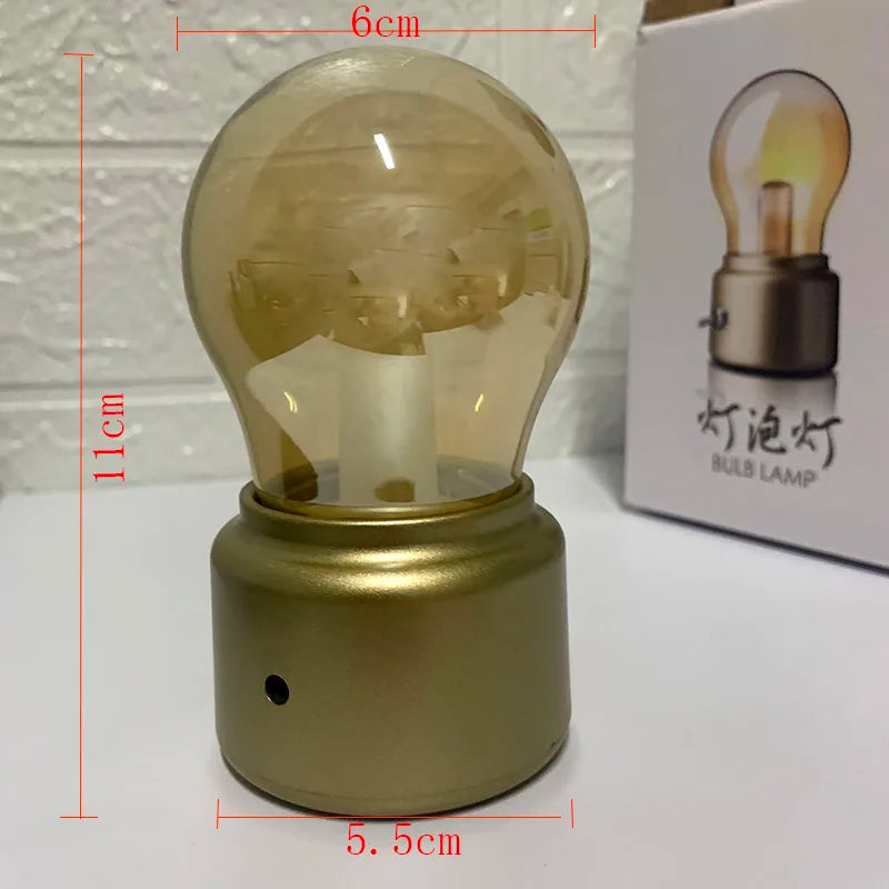 Recharging Light Bulb Retro Night Light Student Dormitory LED Bedside Energy-saving USB Atmosphere Nostalgic Night Lamp