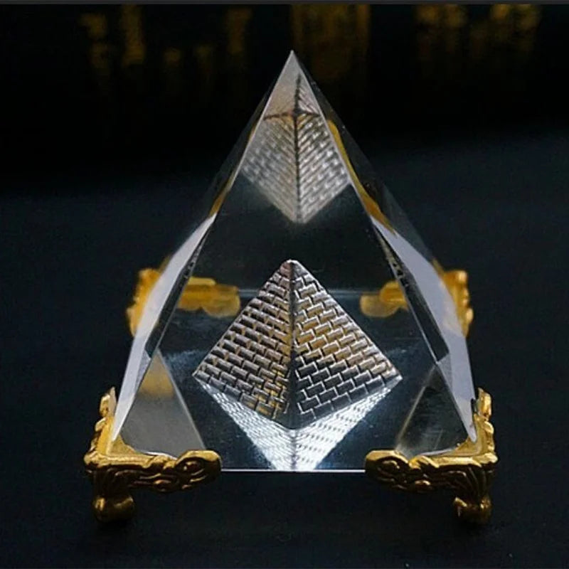 Crystal transparent pyramid