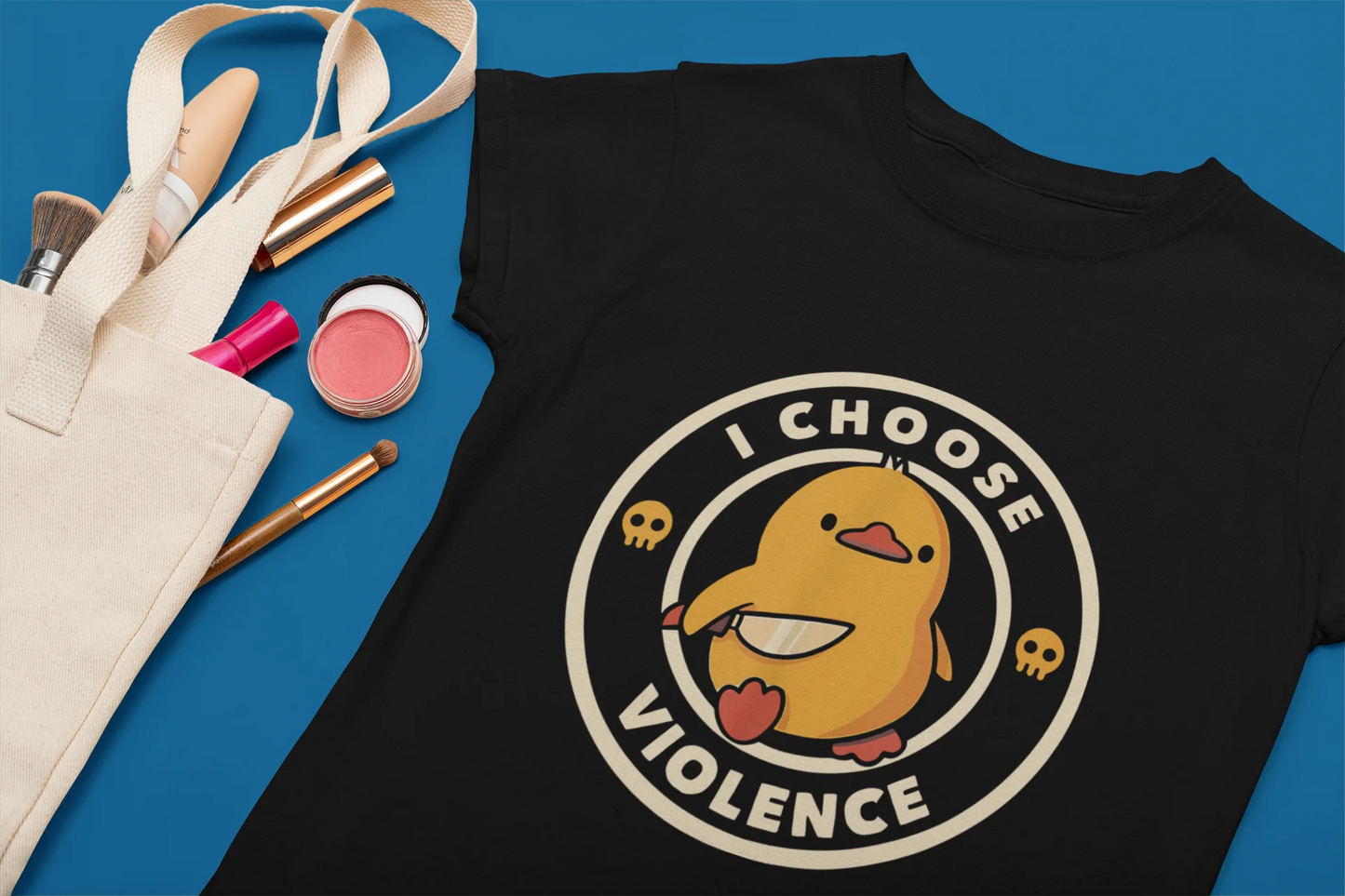 T-shirt "I Choose Violence" with a duck image - humor and street style 