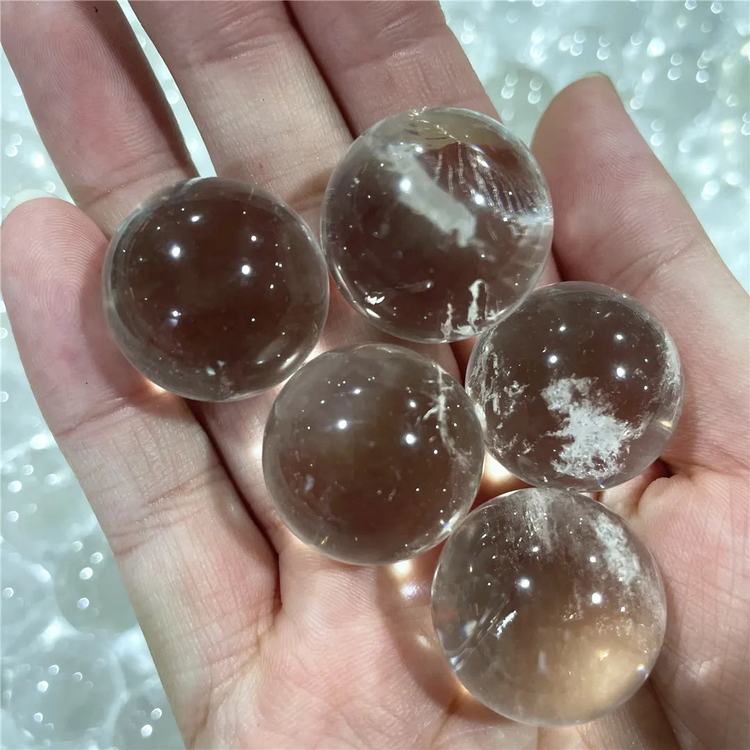 Wholesale 2cm Natural Clear Quartz Transparent Crystal Balls Sphere Energy Healing Gemstones Decorations Chakras Minerals