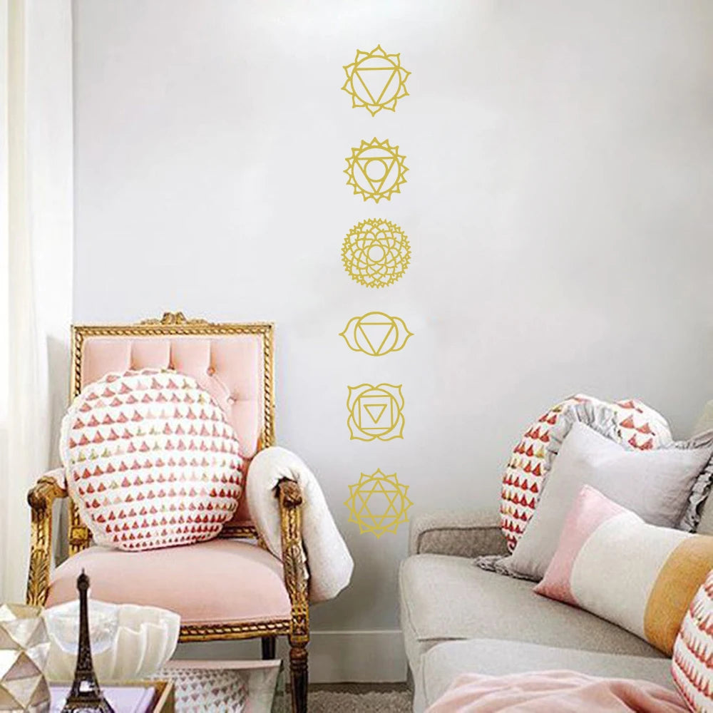 Wall stickers in the shape of the chakras