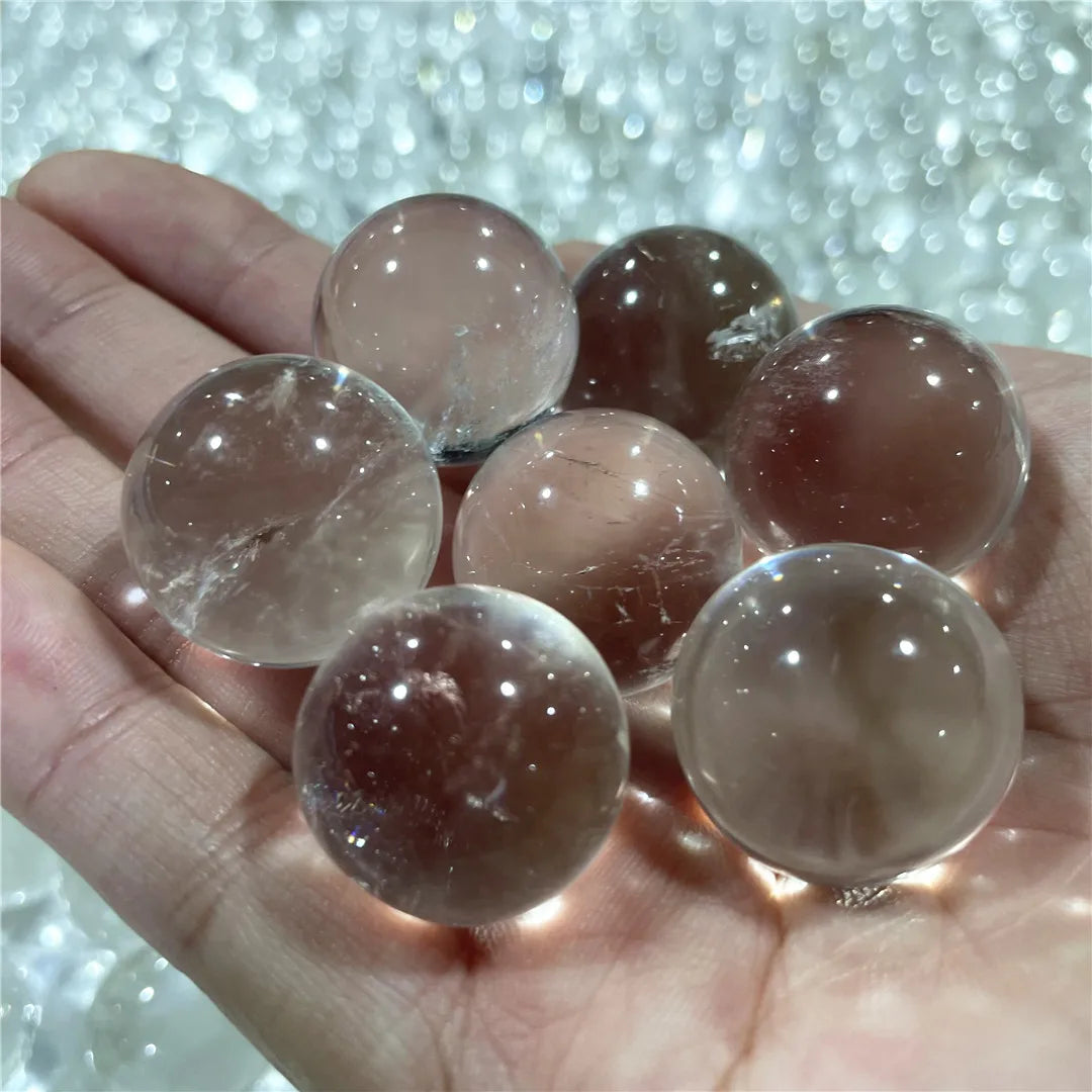 Wholesale 2cm Natural Clear Quartz Transparent Crystal Balls Sphere Energy Healing Gemstones Decorations Chakras Minerals