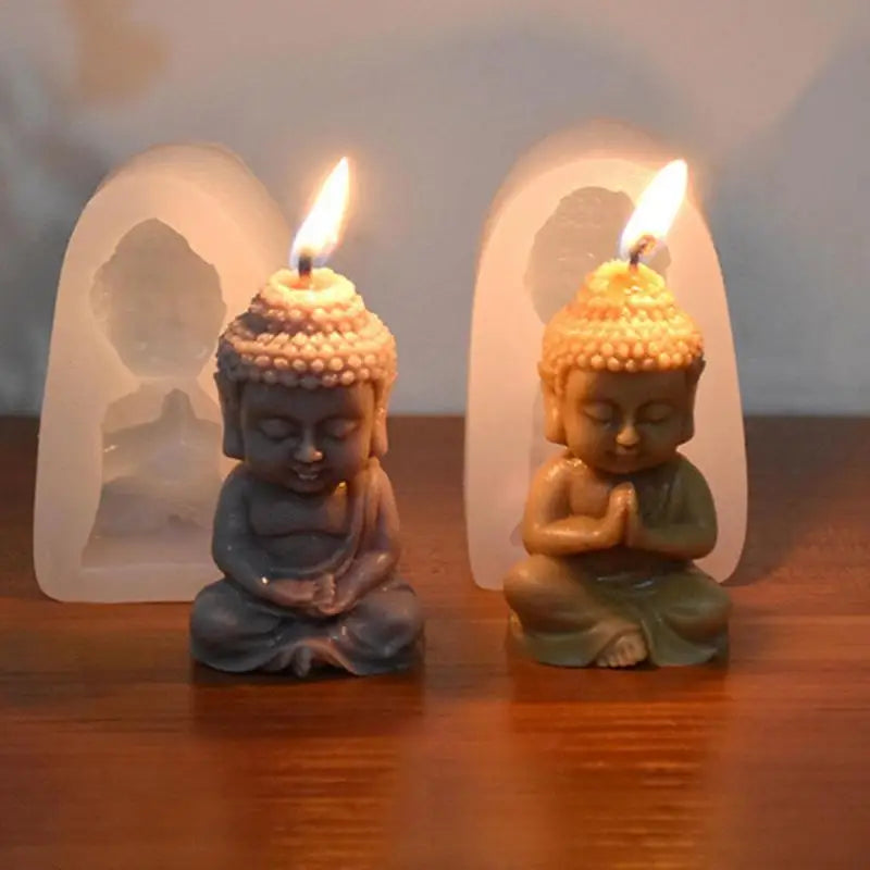 Silicone mold Buddha candle