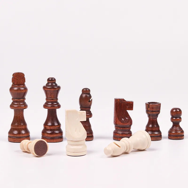 A complete wooden chess set