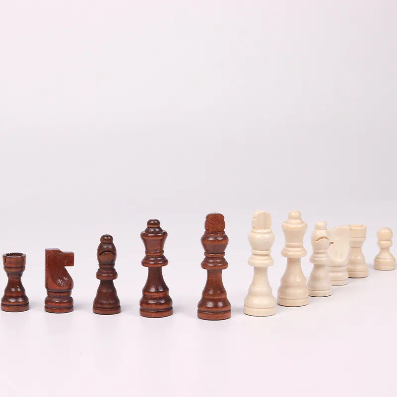 A complete wooden chess set