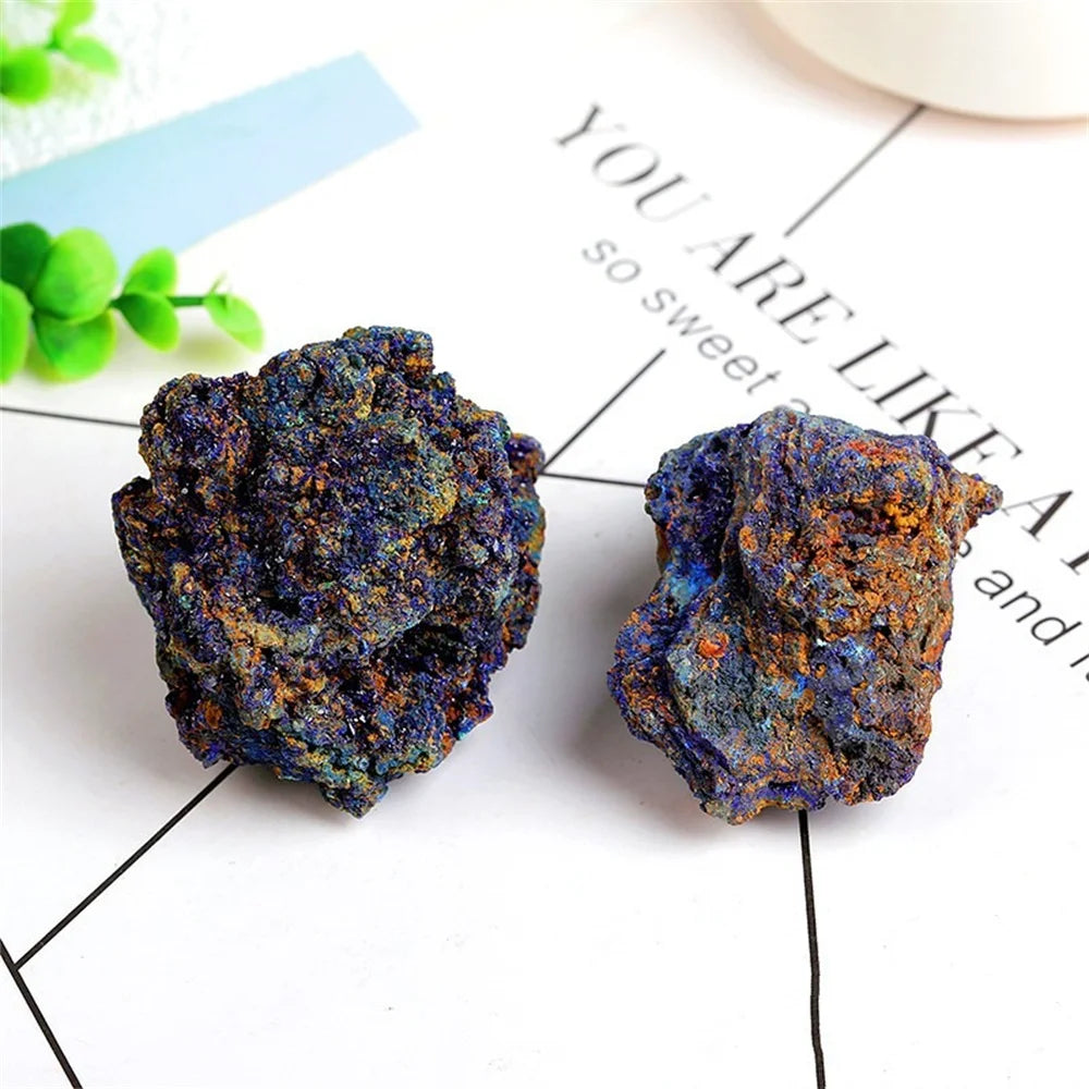 Natural Copper Ore Rare Small Pieces of Silicon Carbide Mineral Crystal Stone Ornaments Teaching Specimen Fish Tank Home Decorat