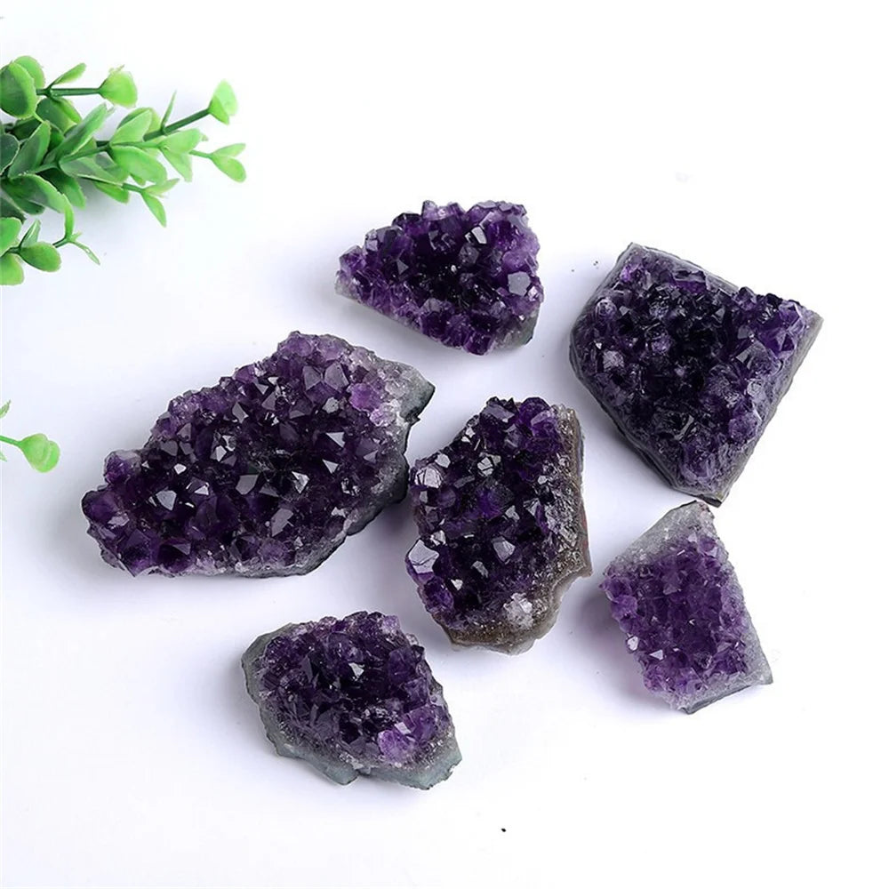 1pc Natural Crystals Amethyst Ore Raw Stone Purple Cluster Druzy Geode Mineral Rock Healing Crystal Point Energy Wand Crafts