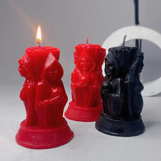 Three Goddesses Woman Body Candle Colorful Candles For Rituals Halloween Decoration Candle Black Wax Candles Witch Candles