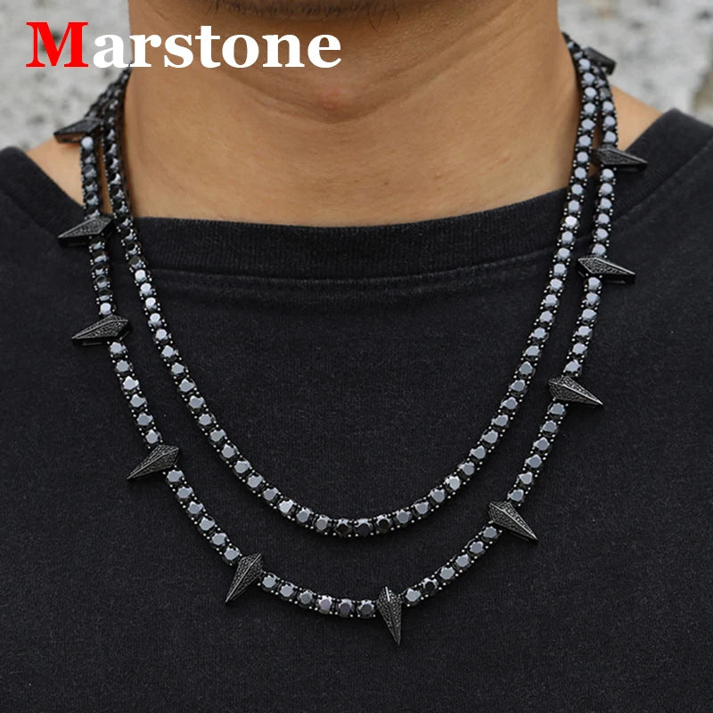 Black Full Moissanite Tennis Women's Men's Bracelet Original 925 Sterling Silver Man Tennis Chain Fine Jewerly for Men Women