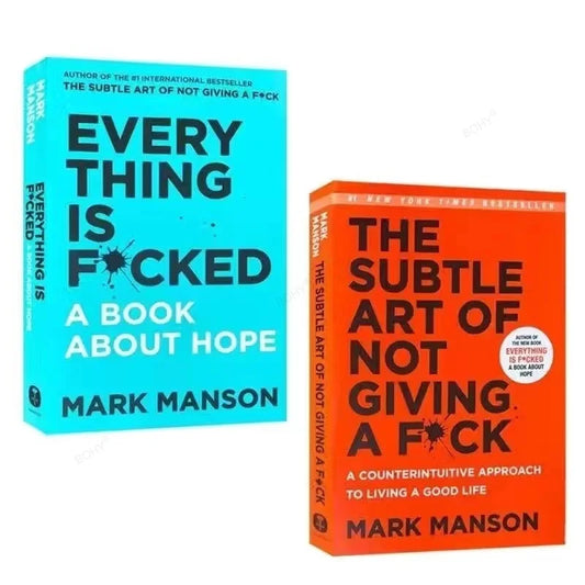 "The Subtle Art of Not Giving a Fck" ו-"Everything Is Fcked": מדריכים לניהול עצמי ושחרור סטרס. גלה גישות חדשות לחיים טובים יותר ולהתמודדות עם אתגרים.