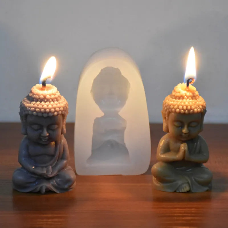 Silicone mold Buddha candle