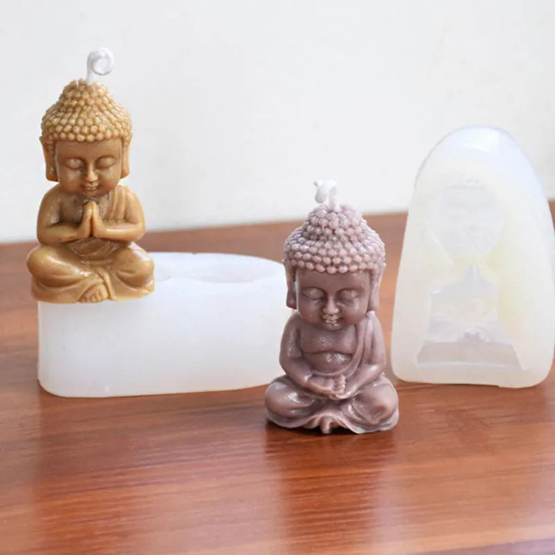 Silicone mold Buddha candle