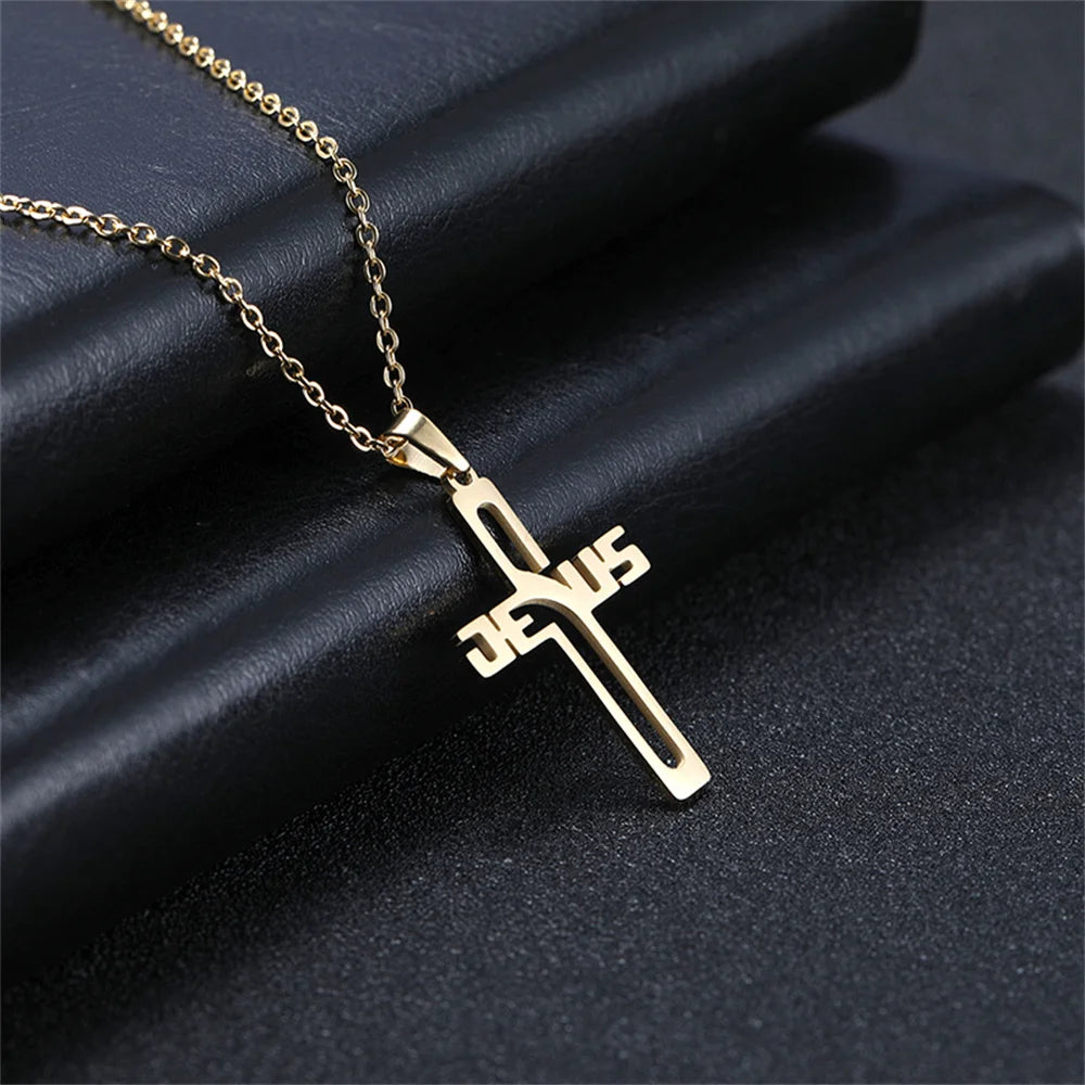 Jesus cross necklace for women - Christian jewelry for prayer, baptism and gifts 