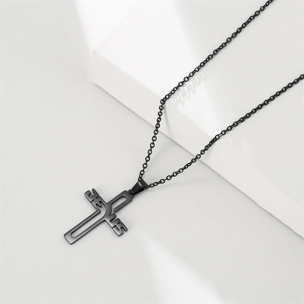 Jesus cross necklace for women - Christian jewelry for prayer, baptism and gifts 