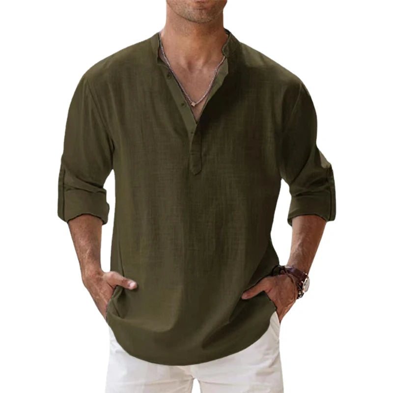 New cotton and linen shirts for men