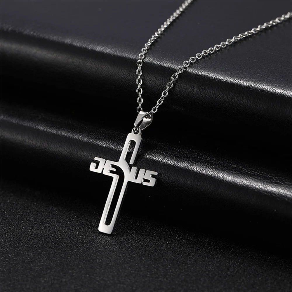 Jesus cross necklace for women - Christian jewelry for prayer, baptism and gifts 