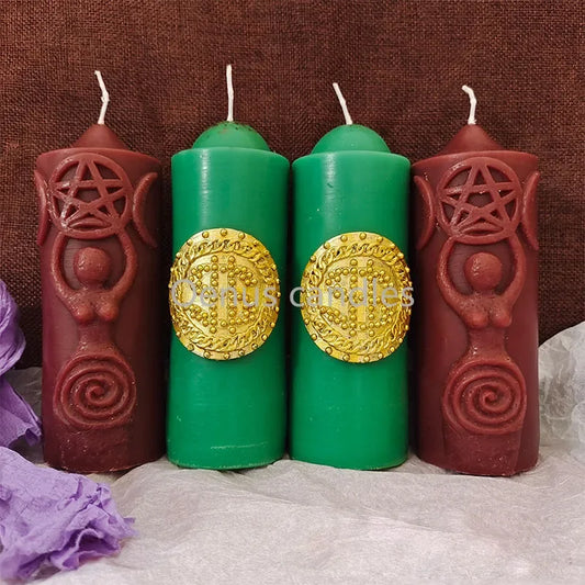 Rituals Green Candle Tarot Ceremony Votive Candle Magic Spiritual Prosperity Money Candles for Luck Wealth Soywax Flamless