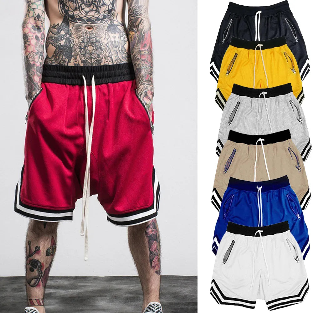 Basketball training pants for men - breathable mesh for quick drying, suitable for summer and going out in a variety of activities 