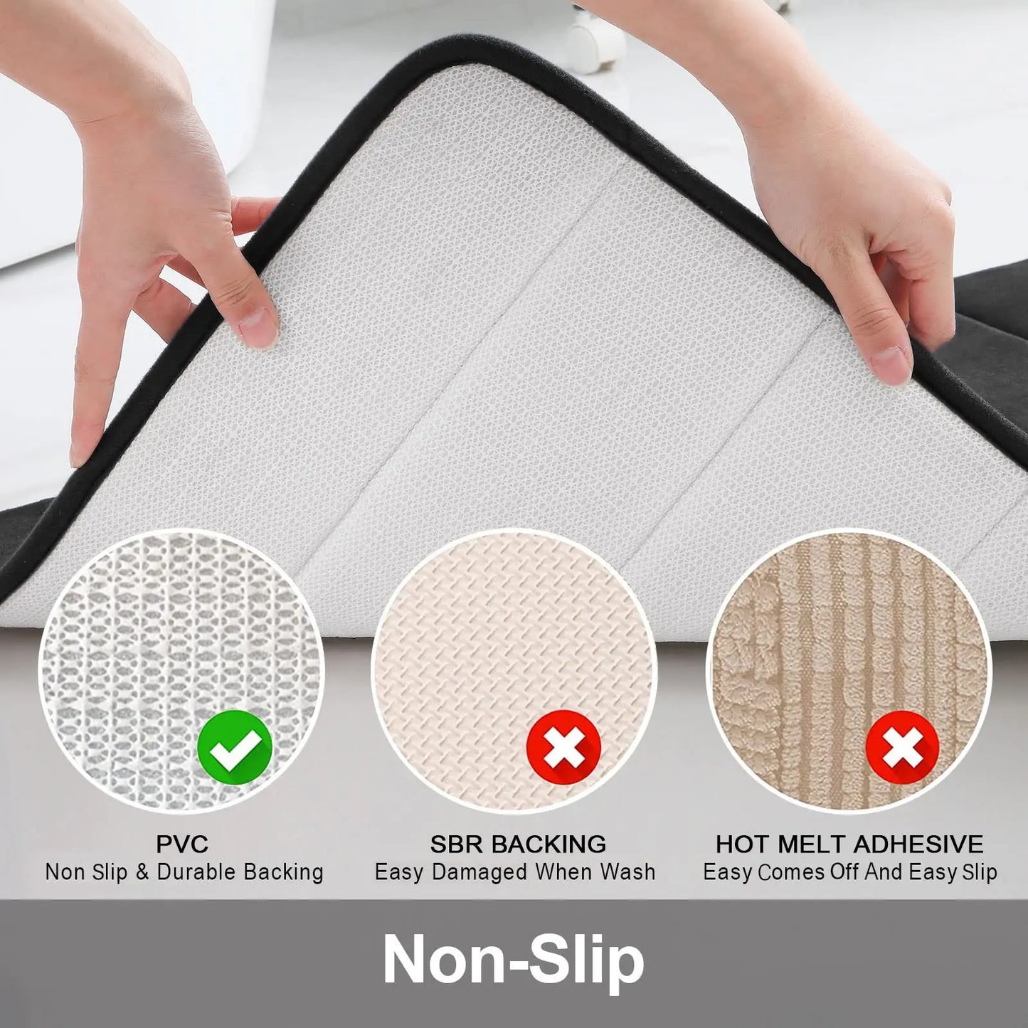 Anti-slip bath room memory foam