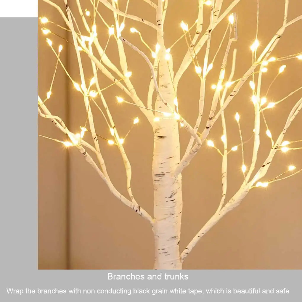 A room lamp in the shape of a miniature tree