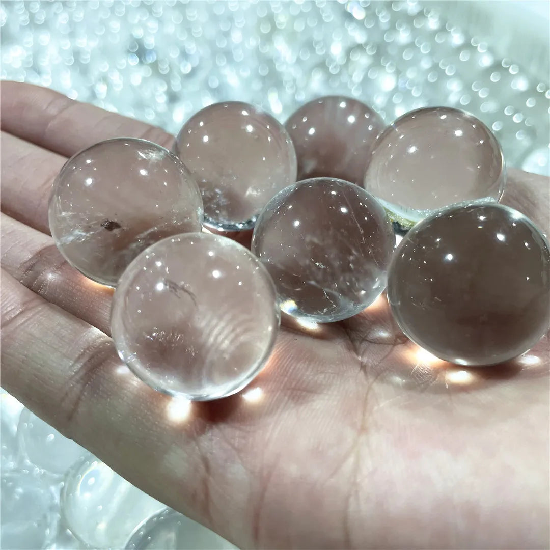 Wholesale 2cm Natural Clear Quartz Transparent Crystal Balls Sphere Energy Healing Gemstones Decorations Chakras Minerals