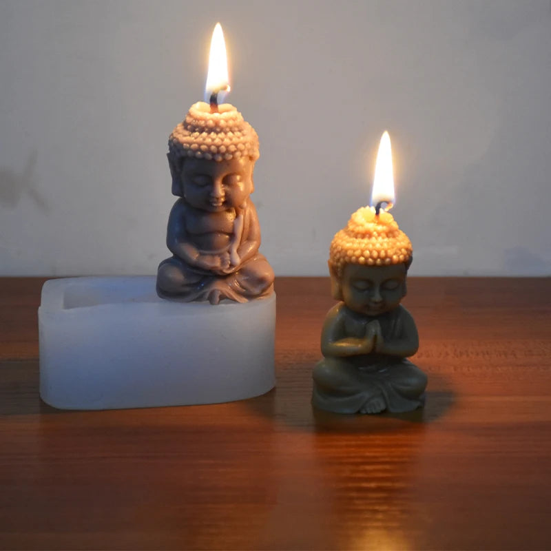 Silicone mold Buddha candle