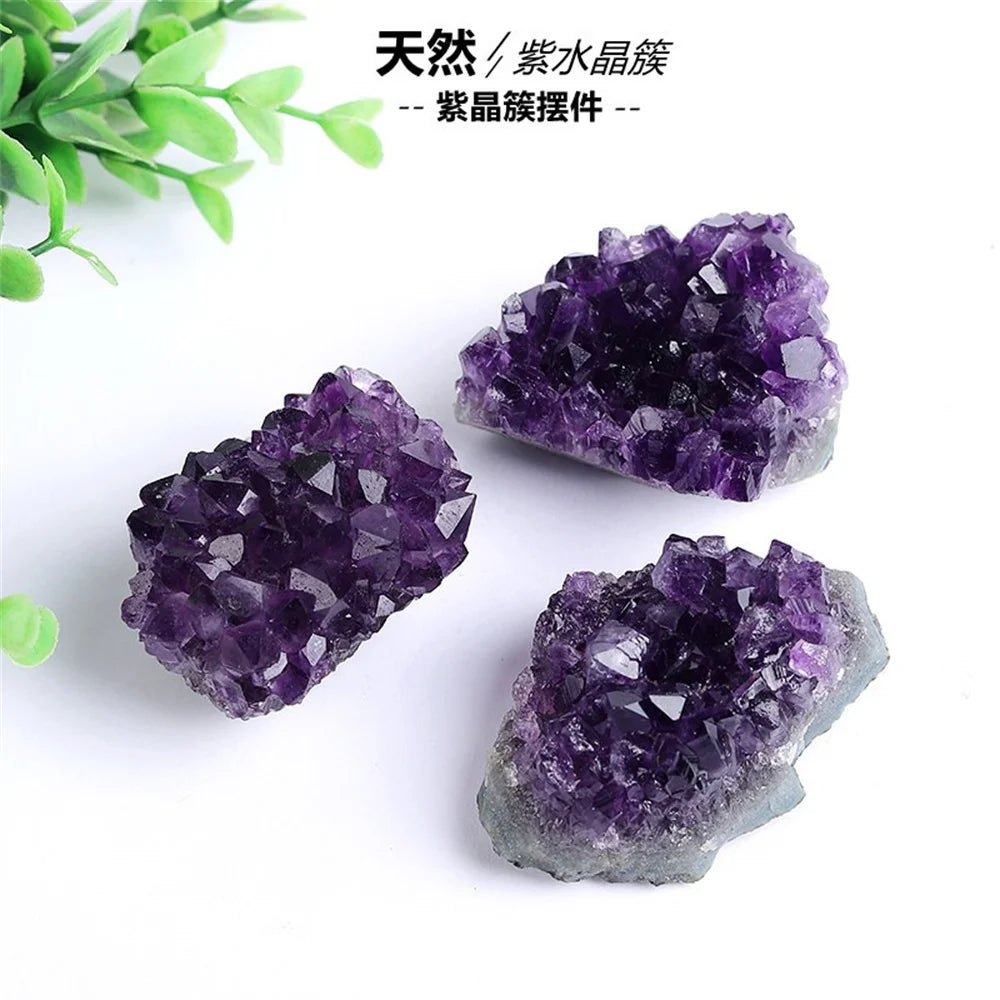 1pc Natural Crystals Amethyst Ore Raw Stone Purple Cluster Druzy Geode Mineral Rock Healing Crystal Point Energy Wand Crafts