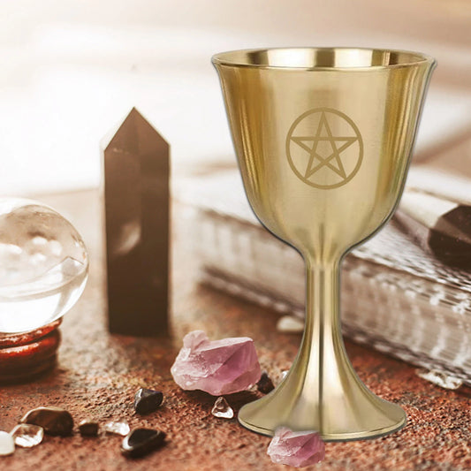 A five-pointed tarot ritual cup