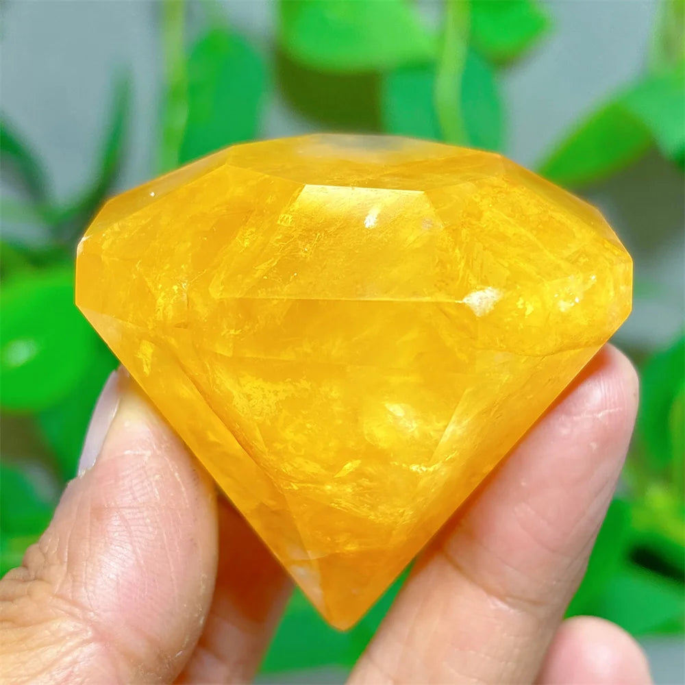 Golden healing crystal - natural stone, relaxation, meditation