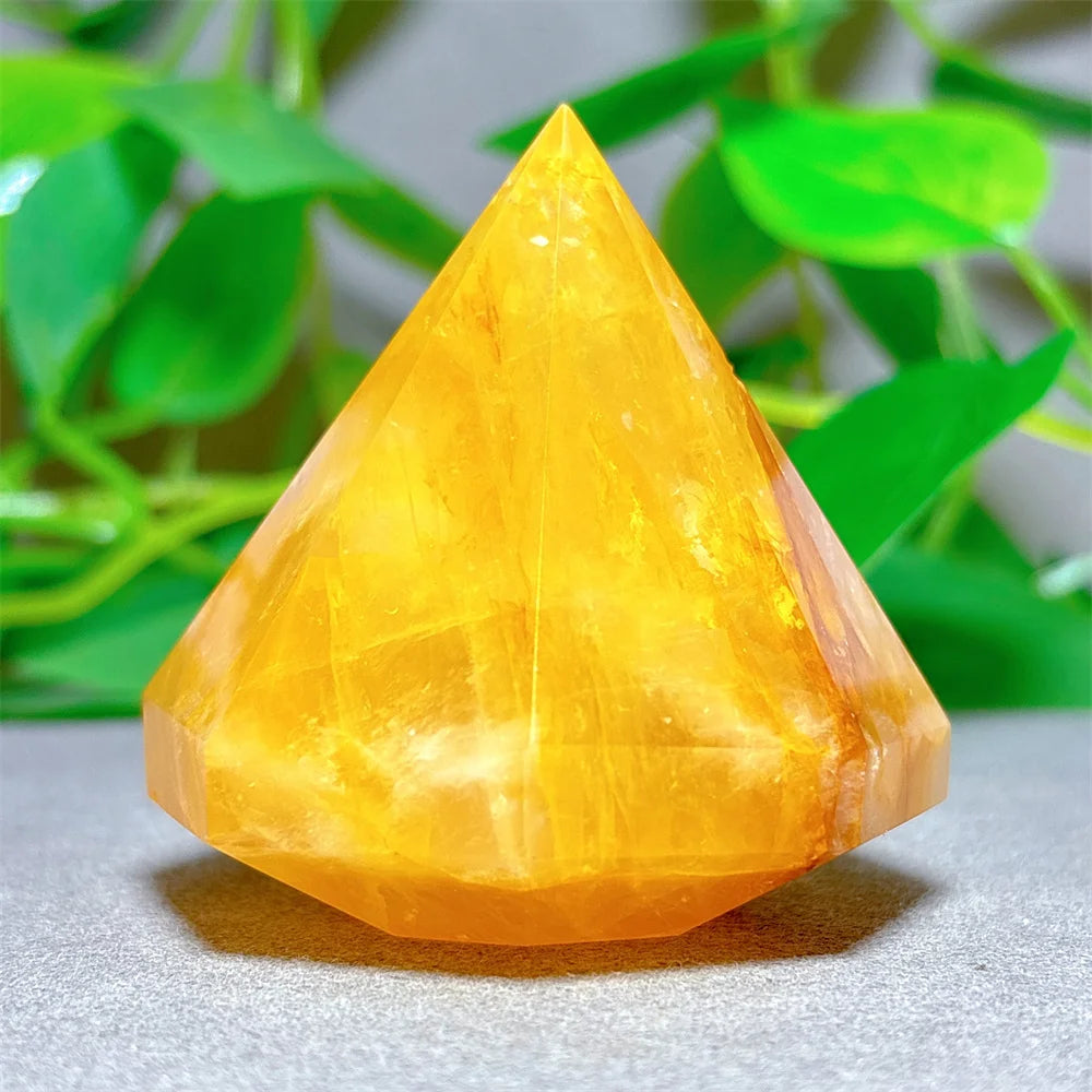 Golden healing crystal - natural stone, relaxation, meditation