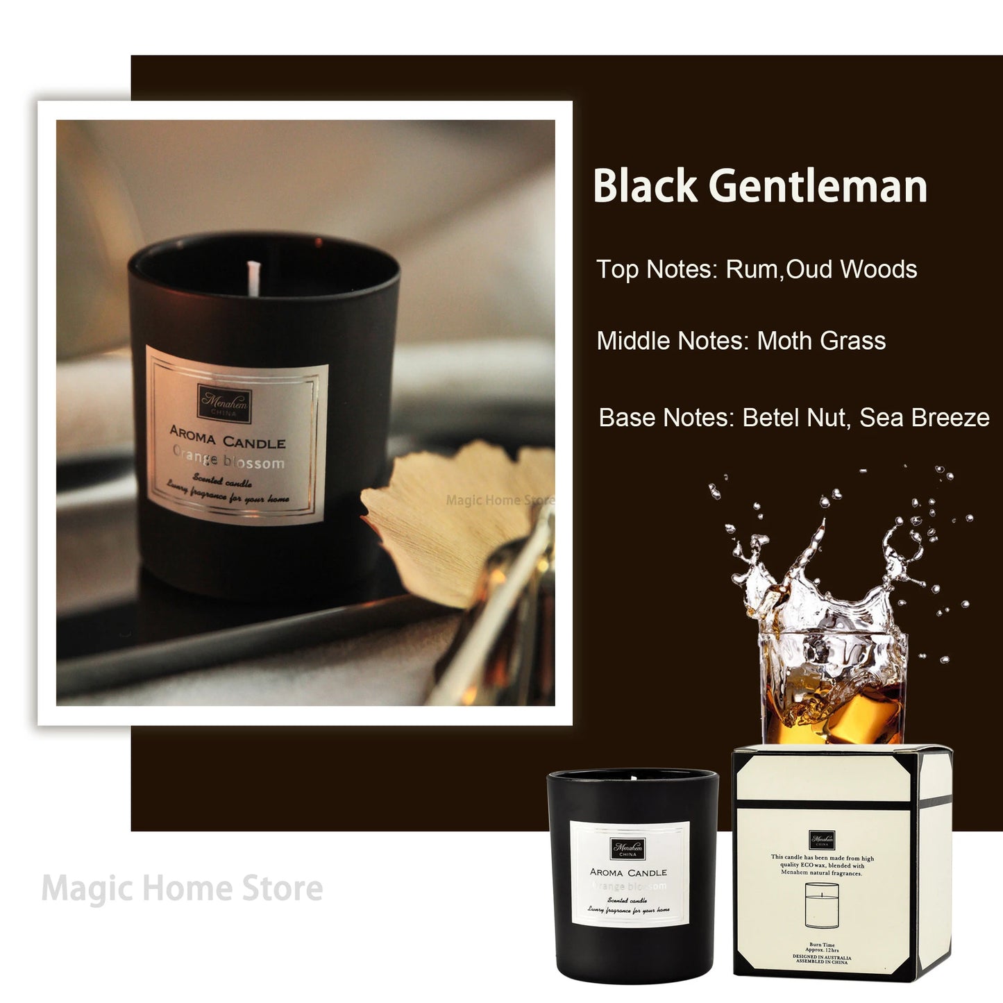 Scented aromatic candles without smoke