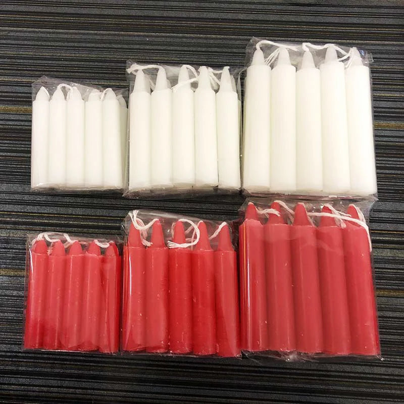 Red and white candles