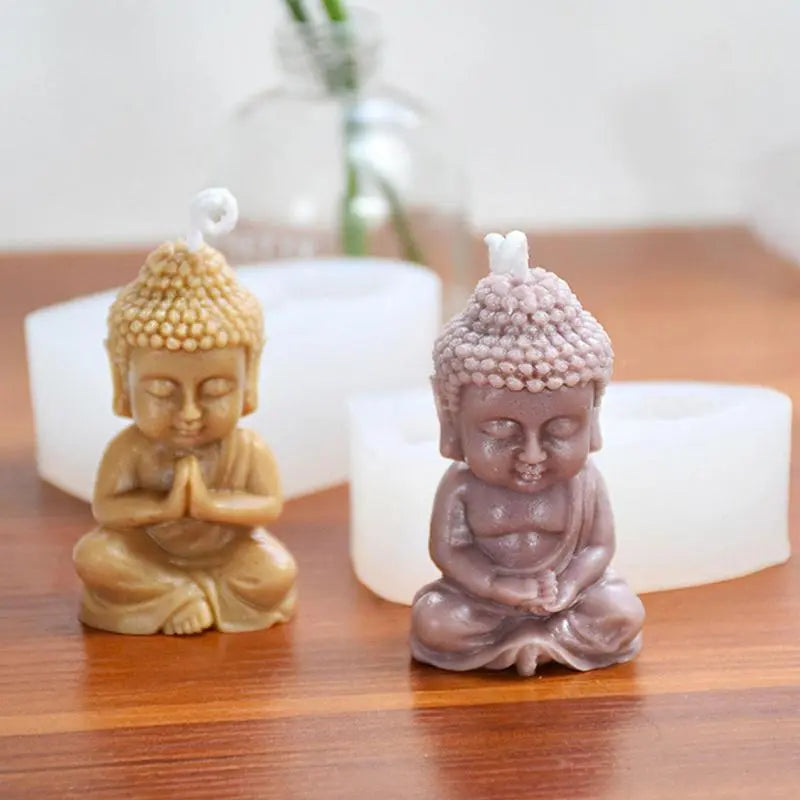 Silicone mold Buddha candle