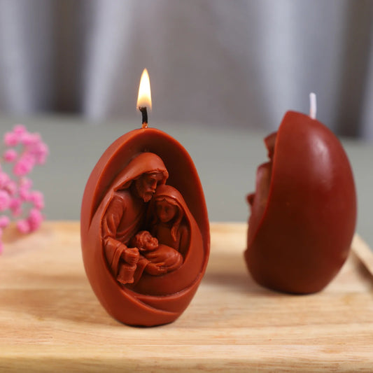Jesus and The Virgin Family Silicone Candle Mold New Diy Aromatherapy Candle Making Supplies Home Decoration Plaster Resin Molds