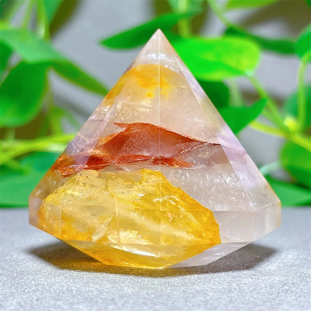 Golden healing crystal - natural stone, relaxation, meditation