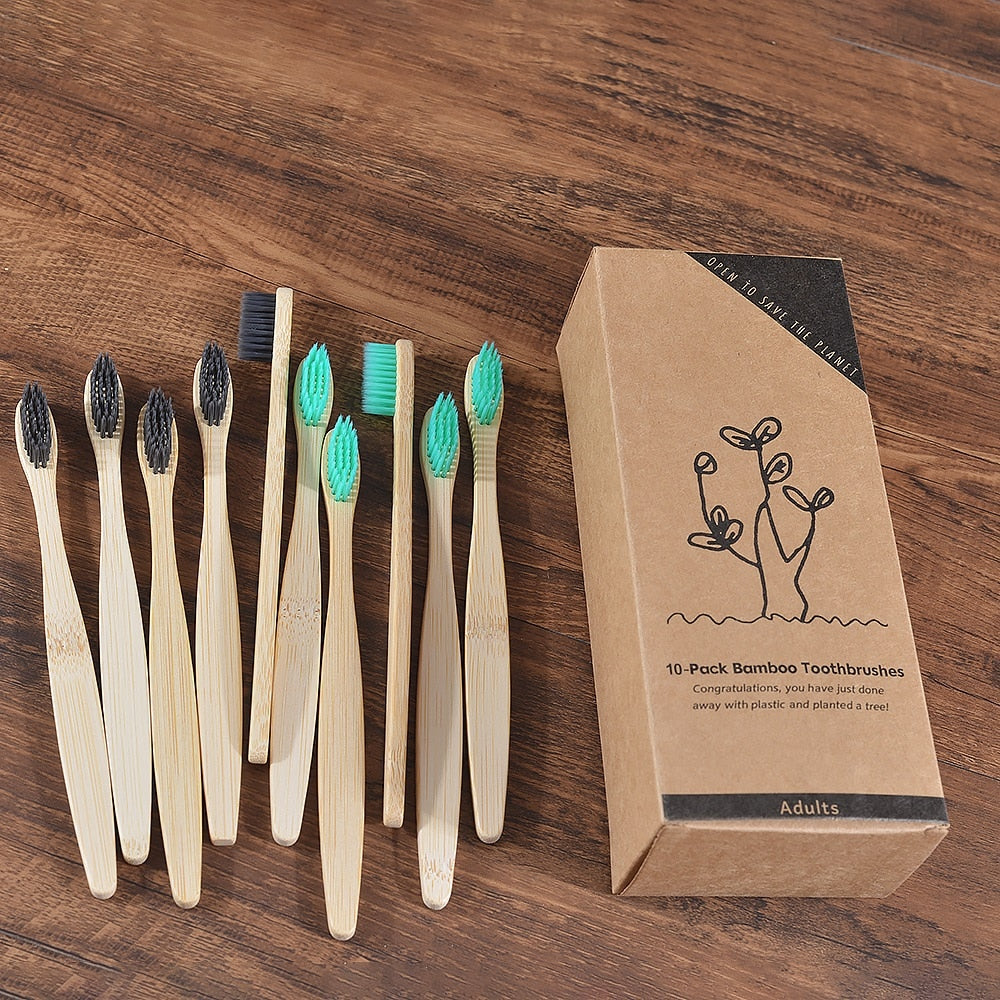 A bamboo toothbrush