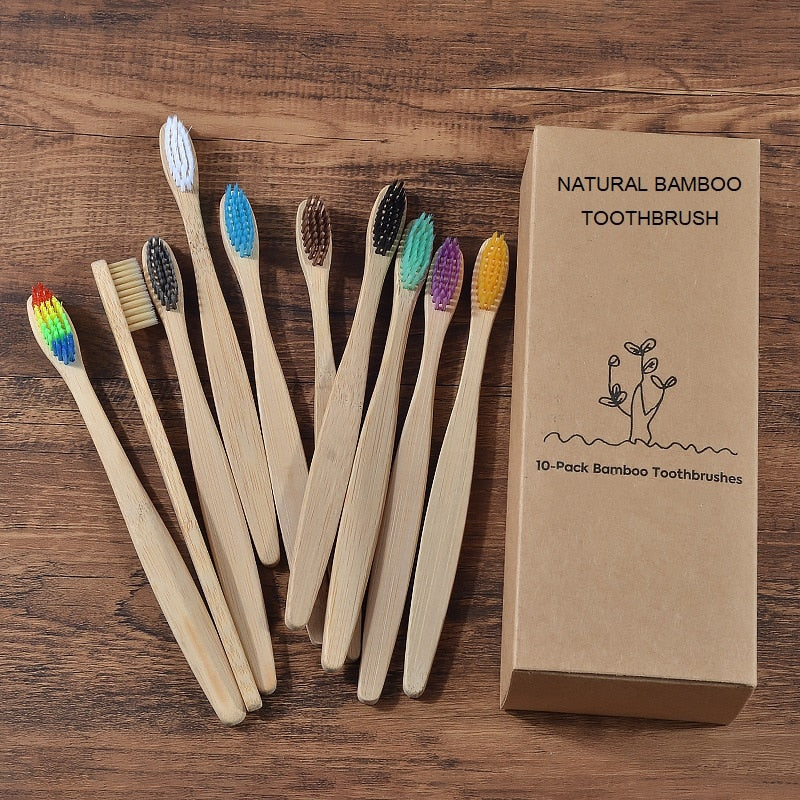 A bamboo toothbrush